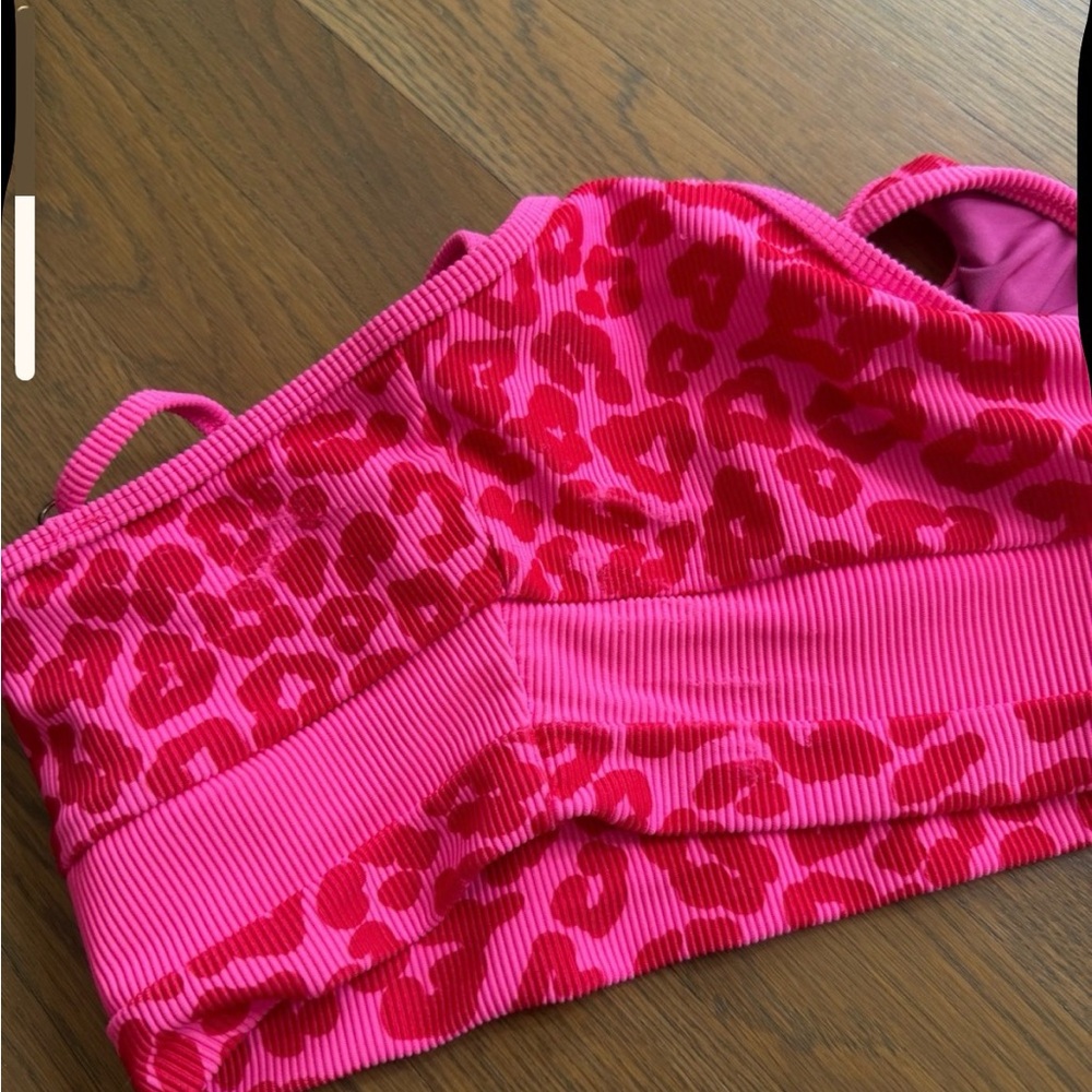 Beach Riot Hit Pink Leopard High-Waist Bikini 2 Piece Set size Medium Emmy & Eva - Picture 6 of 6